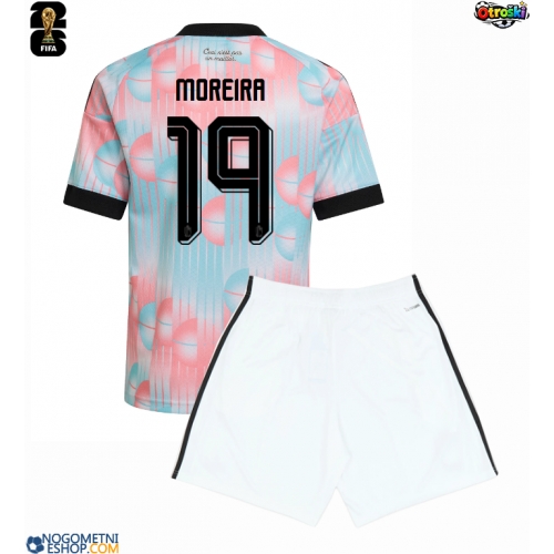 Otroški Nogometni dresi Belgija Diego Moreira #19 Gostujoči SP 2026 Kratek Rokav (+ Kratke hlače)